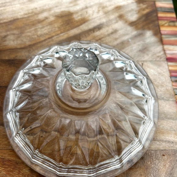 Vintage Mid Century Modern Clear Glass Ice Bucket With Lid - Picture 6 of 8